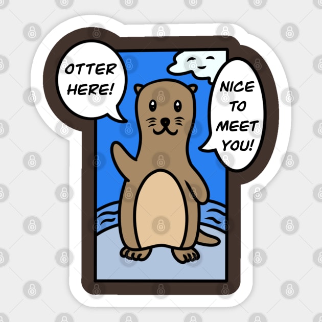 Cute cartoon otter Sticker by Andrew Hau